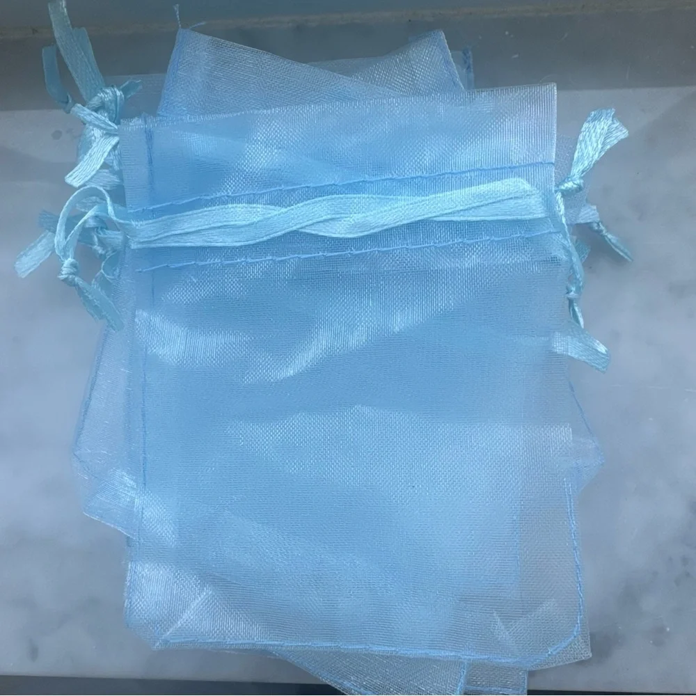 Blue Organza Favor Bags 11 Pack